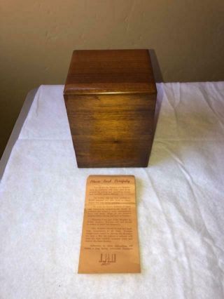 Vintage Alfred Dunhill Of London Walnut Wood Humidor Cigar Or Pipe Tobacco Ad