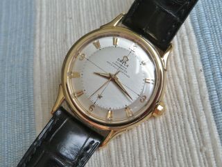 Vintage Omega ' no name ' Constellation bumper automatic watch,  18k solid gold,  runs 4