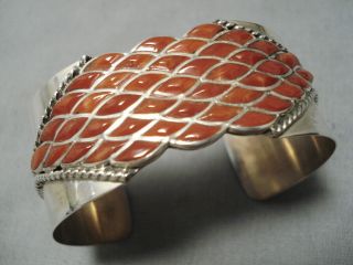 Striking Vintage Zuni Native American Sterling Silver Bracelet