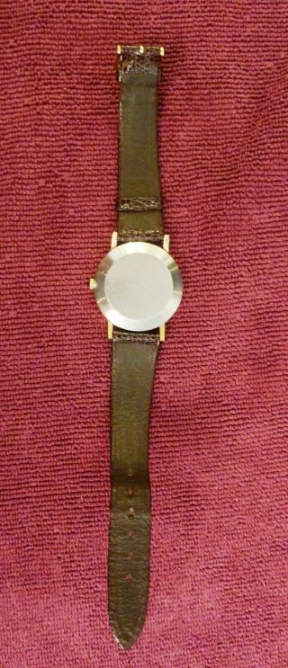 Rare Vintage Movado Museum Watch with Zenith Quartz Movement Gold Plated Bezel 2
