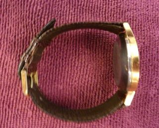 Rare Vintage Movado Museum Watch with Zenith Quartz Movement Gold Plated Bezel 3