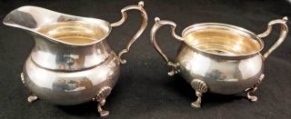 Fisher Sterling Silver Creamer And Sugar Bowl Set Claw Footed