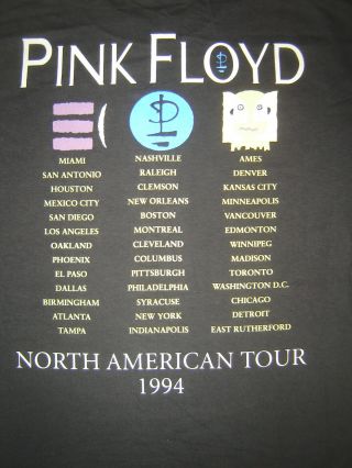Vintage Concert T - Shirt PINK FLOYD 94 NEVER WORN WASHED 2