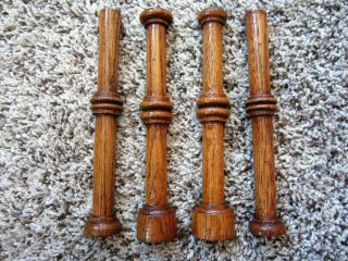 4 Antique Tiger Oak Clock Case? Plinth Columns 2 Pair Victorian Furniture Parts