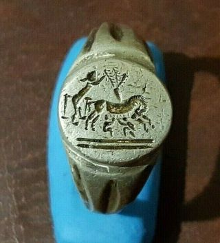 Ancient Silver Roman Ring Very Rare (she Wolf)