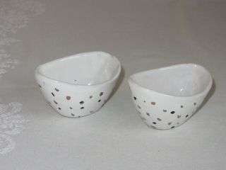 Set Vintage Ceramic Porcelain Salt Pepper Open Cellars Raymor Italy Oval Signed