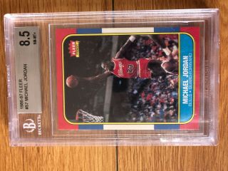 1986 Fleer 57 Michael Jordan rookie Beckett bgs Card grd 8.  5 authentic Vintage 10