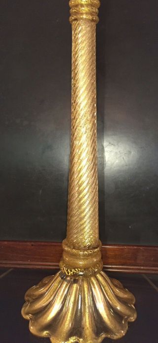 VTG Barovier Toso Murano Glass Lamp Coronado D ' Oro Gold Aventurine 3