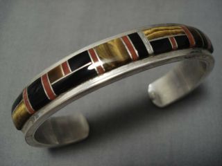 Vintage Navajo Native American Sterling Silver Bracelet Cuff Old