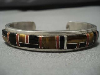 VINTAGE NAVAJO NATIVE AMERICAN STERLING SILVER BRACELET CUFF OLD 2