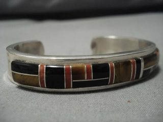 VINTAGE NAVAJO NATIVE AMERICAN STERLING SILVER BRACELET CUFF OLD 3