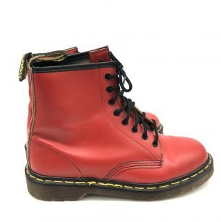 Dr.  Martens 1460 Red Made In England Vintage Rare Boots Mens Sz 8 Uk / 9 Us