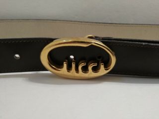 Vintage Brownunisex Gucci Italy Belt With Logo Buckle 95 - 38
