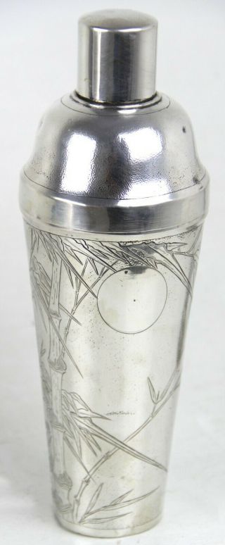 VERY FINE CHINESE EXPORT SILVER COCKTAIL SHAKER - ZEE SUNG - SHANGHAI 1900 - 40 2