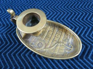 Victorian Brass Candle Holder In Boat Nautical Form