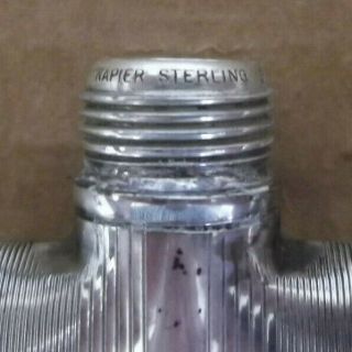 Vintage Napier Sterling Silver 3 oz.  Deco Style Pocket Flask - No Monogram 3