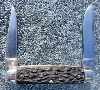 Vintage Remington R4466 baby bullet knife folding stag knives etch rare 2