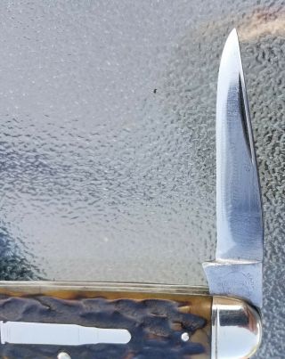 Vintage Remington R4466 baby bullet knife folding stag knives etch rare 3