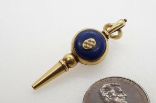 Antique 18k Gold & Lapis Lazuli Watch Key Fob / Charm