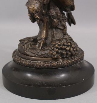 Antique 19th Mythological Bronze Sculpture Young Satyr/Pan Slate Base 4