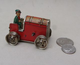 Rare Gama (germany,  Us Zone) Tiny Tin Windup Tractor/bulldozer,  Penny Toy,  2 "