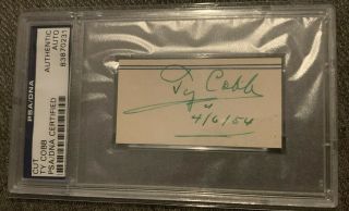 Ty Cobb Cut Psa Dna Certified Authentic - Rare Autograph Signature - Signed