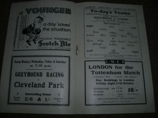 RARE VINTAGE PRE WAR PROGRAMME MIDDLESBROUGH V LIVERPOOL 21ST OCTOBER 1933 4