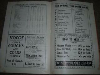 RARE VINTAGE PRE WAR PROGRAMME MIDDLESBROUGH V LIVERPOOL 21ST OCTOBER 1933 5