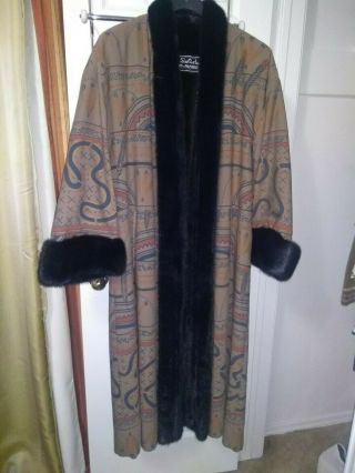 Rare Vintage Zandra Rhodes Mink Fur Coat Byphilip Hockley Size M