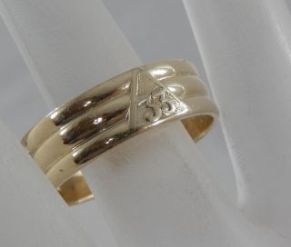 Vintage 10 Karat Gold 33 Degree Scottish Rite Masonic Ring Sz 13 3/4 F0739