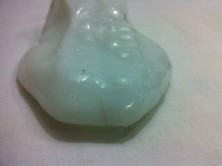 19c Antique Vallerysthal Signed Toad / Frog Milk Glass Butter Dish Box French 12