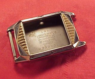 Vintage 22mm Illinois Chesterfield 6/0 2 Tone 14k Gf Wristwatch Case Only