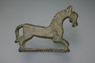 Ancient Interesting Roman Bronze Fibula Brooch Horse 1st - 4th Ad