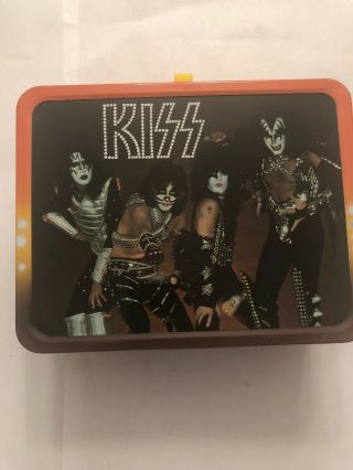 Vintage 1977 Kiss Metal Lunch Box Made By Thermos Aucoin Management