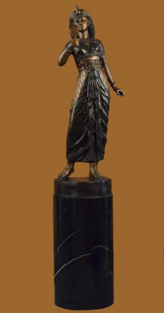 250lbs Huge Cleopatra Queen Of Egypt Egyptian Rare Collectible Bronze Statue Db