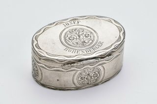 17th / 18th Century German 800 Silver Covered Box With Hallmarks And Flowers