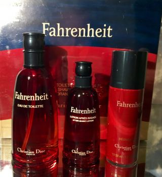 FAHRENHEIT by CHRISTIAN DIOR 100 ML EDT - 50 ML AFTER SHAVE VINTAGE EDT SET 2