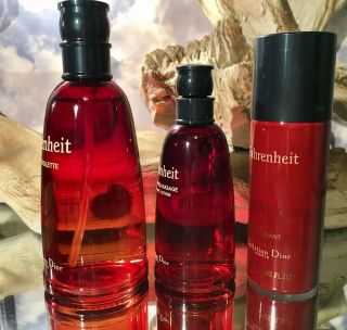 FAHRENHEIT by CHRISTIAN DIOR 100 ML EDT - 50 ML AFTER SHAVE VINTAGE EDT SET 4