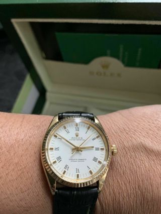 A Gents Vintage Rolex Oyster Perpetual 18 CT Solid Yellow Gold 3