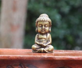 4 Cm Chinese Bronze Gautama Sakyamuni Shakyamuni Tathagata Buddha Sit Sculpture