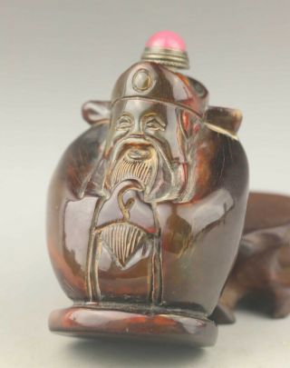 Chinese Old Snuff Bottle Hand - Carved Statue Buddha Snuff Bottle