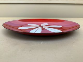 Vintage cathrineholm lotus red 10” plate enamelware mid century modern 5