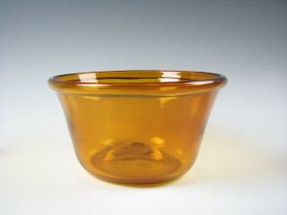 19th C.  Antique American Blown Golden Amber Deep Milk Pan Broken Pontil