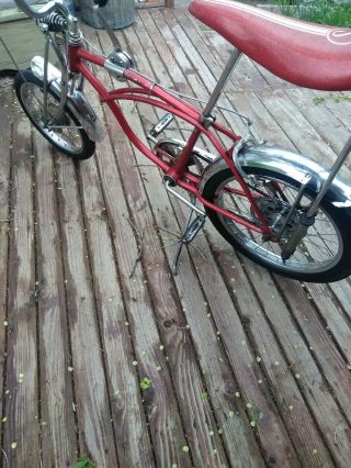 1968 - 69 SCHWINN APPLE KRATE STINGRAY VINTAGE BANANA SEAT MUSCLE BIKE STIK S2 RED 6