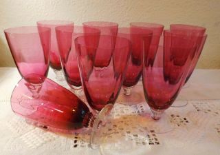 93 Vintage George Borgfeldt Lisa Cranberry Glass Goblets