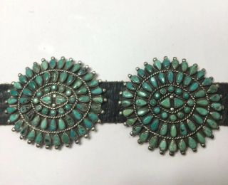 Vintage Signed Victor Moses Begay Turquoise Concho Belt Old Pawn Silver Navajo 4