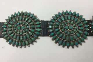 Vintage Signed Victor Moses Begay Turquoise Concho Belt Old Pawn Silver Navajo 6