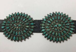Vintage Signed Victor Moses Begay Turquoise Concho Belt Old Pawn Silver Navajo 7