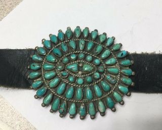 Vintage Signed Victor Moses Begay Turquoise Concho Belt Old Pawn Silver Navajo 9