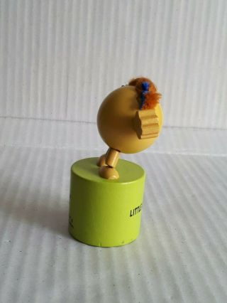 Wooden Little Miss Trouble Yellow Ball Push Button Push - Up Puppet Movable Toy 5